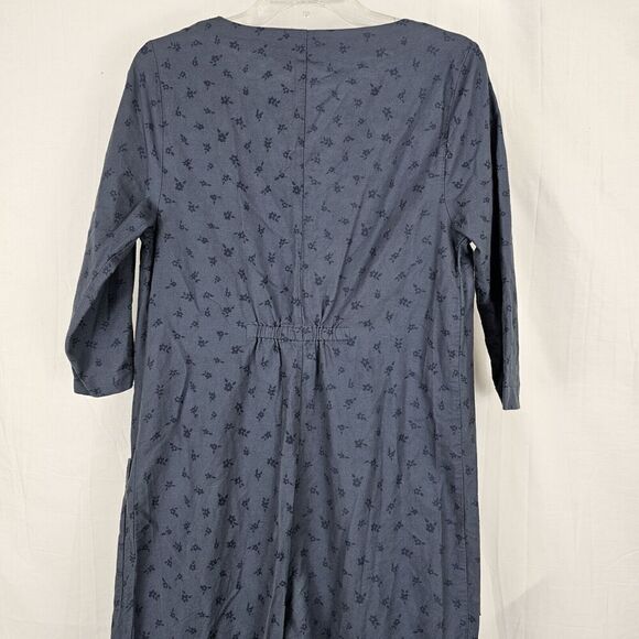 The Nines by Hatch Maternity Jumpsuit Womens Size M Cotton Blue Floral V Neck - Picture 6 of 7